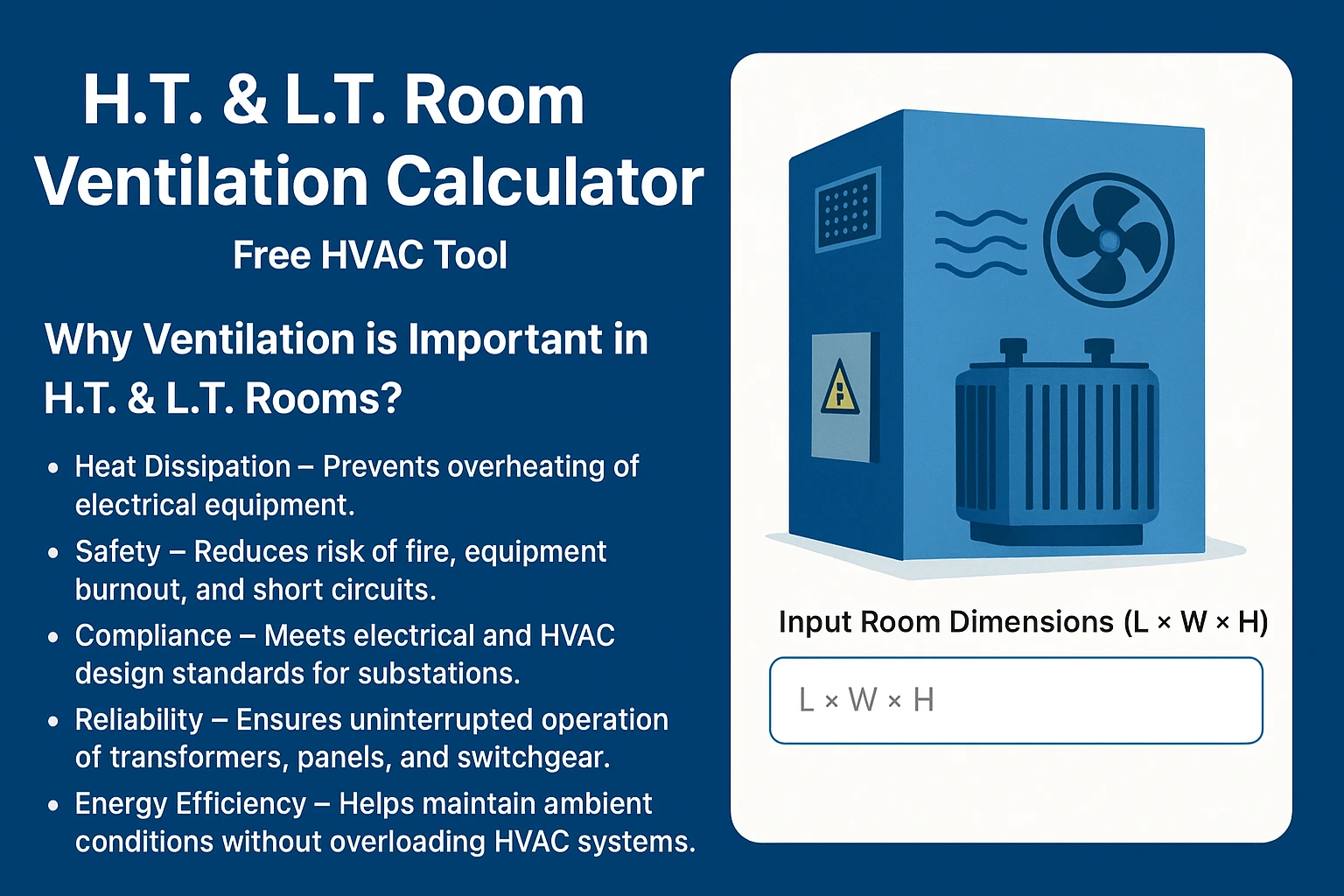 H.T. & L.T. Room Ventilation Calculator - Online Tool