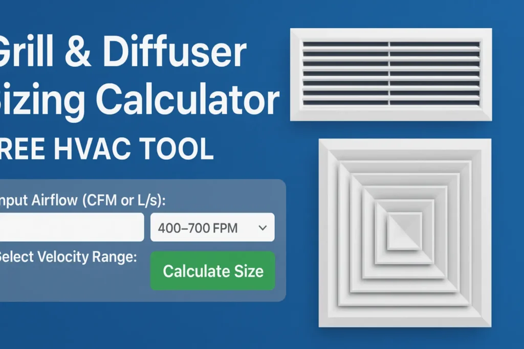Grill & Diffuser Sizing Calculator – Online HVAC Tool