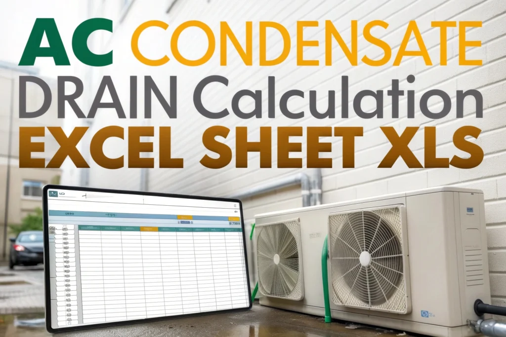 AC Condensate Drain Calculation Excel Sheet XLS – Free Download & Complete Guide
