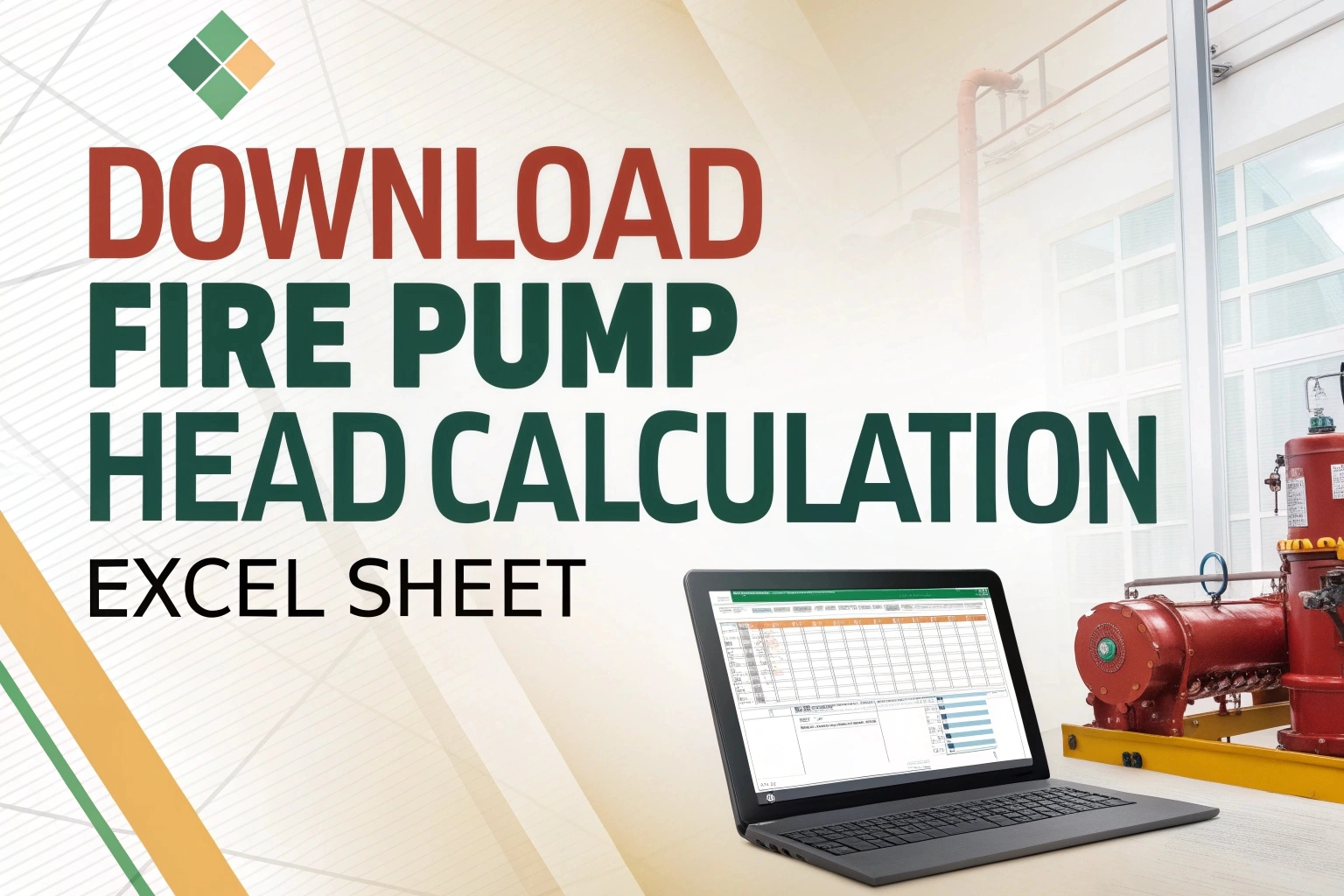 Free Fire Pump Head Calculation Excel Sheet | HVAC & Fire Protection Design Tool