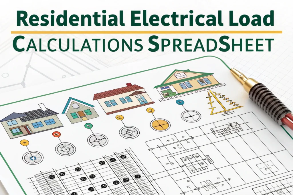 Residential Electrical Load Calculations Spreadsheet (XLS)