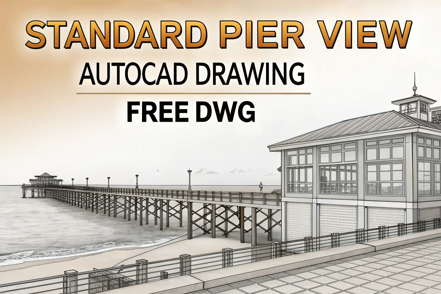 Standard Pier View AutoCAD Drawing – Free DWG